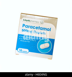 Pack Of 500mg Lloyds Pharmacy Own Brand Paracetamol Caplets Stock Photo