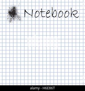 White squared paper background for notes. Vector illustration Stock Vector