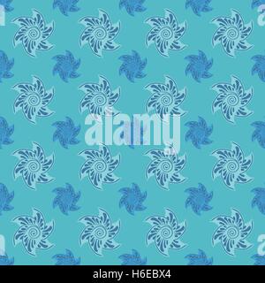 Sea seamless pattern blue background. Stock Vector