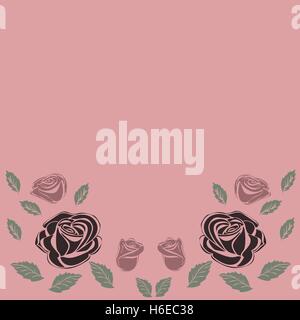 Greeting card roses wedding birthday holiday background. Stock Vector