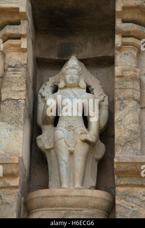 Kartikeya, niche on the western wall, Brihadisvara Temple, Gangaikondacholapuram, Tamil Nadu, India. Stock Photo