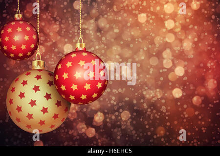 Christmas Festive Background With Gold Glitter Snowflakes Stock Photo ...
