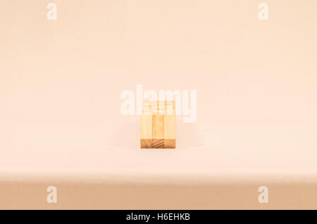 wooden blocks on a white background arranged Stock Photo