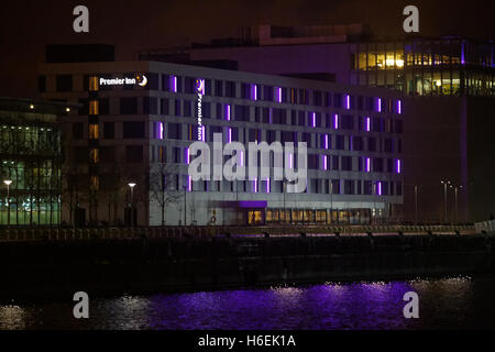 Premier Inn at the bbc on pacific quay on the banks of the clyde glasgow