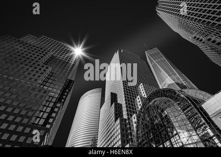 New York City skyscrapers - fine art black and white photograph. Stock Photo