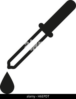 The pipette icon. Dropper and eyedropper, analysis, chemistry symbol. Flat Vector illustration Stock Vector