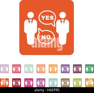 The dispute icon. Dialog and  negotiation, discussion symbol. Flat Vector illustration. Button Set Stock Vector