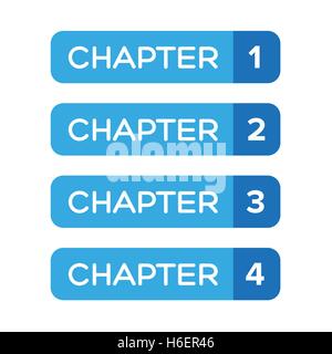 Chapter One, Two, Three, Four vector Stock Vector