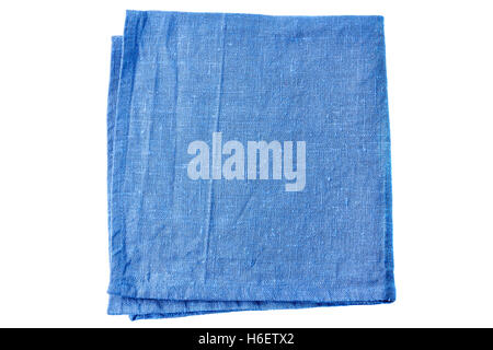Blue fabric napkin on white Stock Photo
