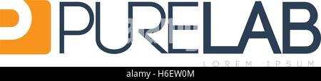 Pure Lab Concept  Logo Design Stock Vector