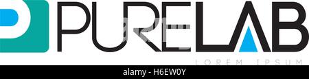 Pure Lab Concept  Logo Design Stock Vector