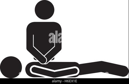 person doing cpr to pacient icon image vector illustration design Stock Vector