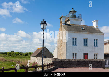 Old lighthouse of Barfleur, Normandy, France Stock Photo