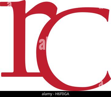RC Logo Concept Design Stock Vector