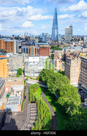 View over Southwark and the Shard from the viewing gallery of the Blavatnik Building at Tate Modern, Bankside, London, UK Stock Photo