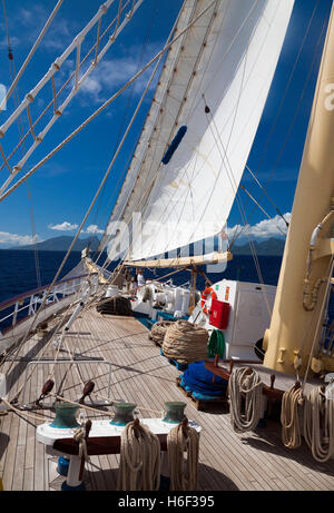 Sailing-ship in South Pacific Stock Photo