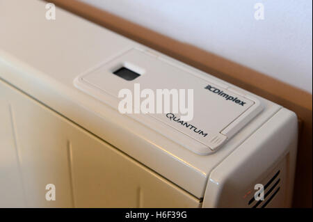 Dimplex night storage heaters and hot water backup in private housing energy efficient system Stock Photo