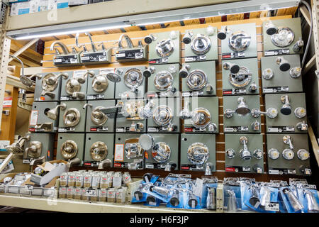 Miami Florida,Aventura,Home Depot,improvement,display sale shower fixtures,heads,FL160830023 Stock Photo