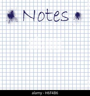 Square Notes Background White squared paper background for notes. Vector illustration Stock ...