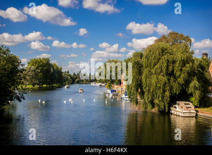 River Ouse at St. Neots, Cambridgeshire on a sunny afternoon Stock Photo