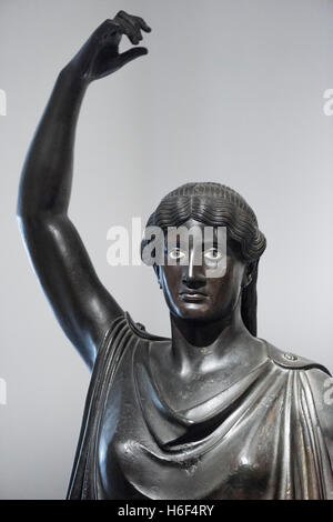 Naples. Italy. Bronze Dancer/Danaid (1st C BC) or Hydrophorai (water carriers), from the Villa of the Papyri, Herculaneum. Stock Photo