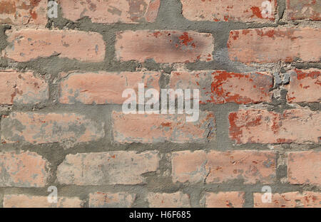 Pink painted brick wall forms a pattern that can be used for backgrounds. Stock Photo