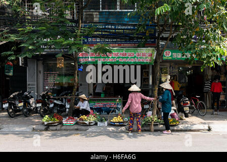 Street of Old Quarter in Hanoi. Stock Photo