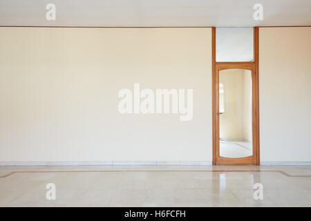 Empty room with marble floor and glass door Stock Photo