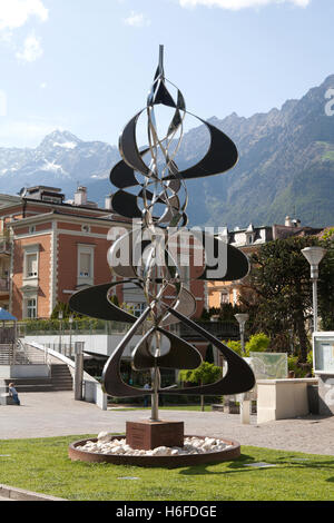 Meran, Italy - May 15,2016: Sculpture in front of Philharmonic city hall Stock Photo