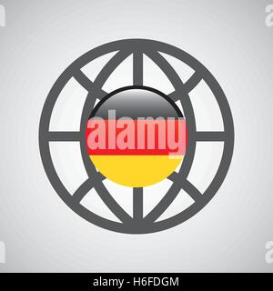 globe sphere flag germany country button graphic vector illustration eps 10 Stock Vector
