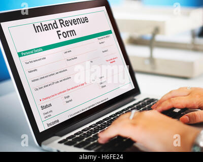Inland Revenue Form Details Concept Stock Photo
