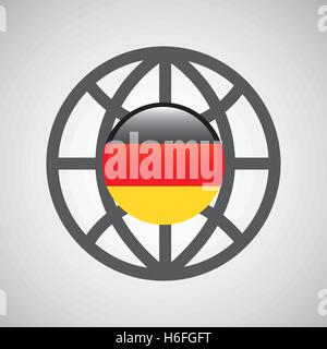 globe sphere flag germany country button graphic Stock Vector