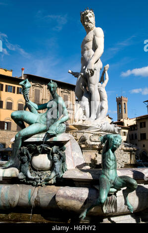 Fountain of Neptune in the Piazza della Signoria square, Florence, Unesco World Heritage Site, Tuscany, Italy, Europe Stock Photo