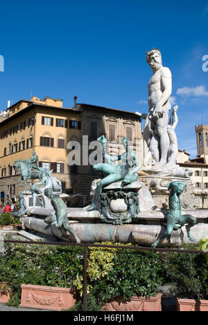 Neptune Fountain on Piazza della Signoria, Florence, Unesco World Heritage Site, Tuscany, Italy, Europe Stock Photo