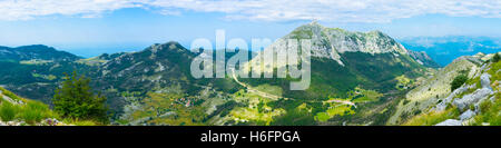 The National Park of Lovcen boasts the great views on mountains and valleys, Montenegro. Stock Photo