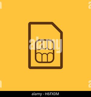 The sim card icon. Sim card symbol. Flat Vector illustration Stock Vector
