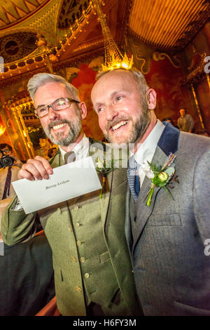 One of the first gay marriages in the UK, at the Royal Pavilion in ...