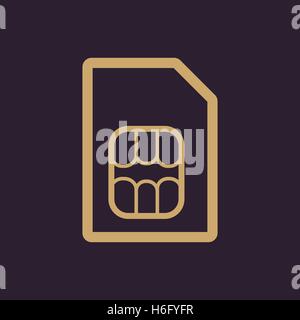 The sim card icon. Sim Card symbol. Flat Stock Vector