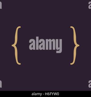 The curly Bracket icon. Quote symbol. Flat Stock Vector