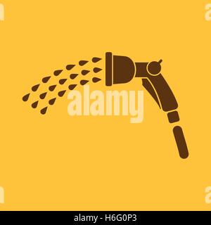 The spray gun icon. Irrigation and watering symbol. Flat Vector illustration Stock Vector