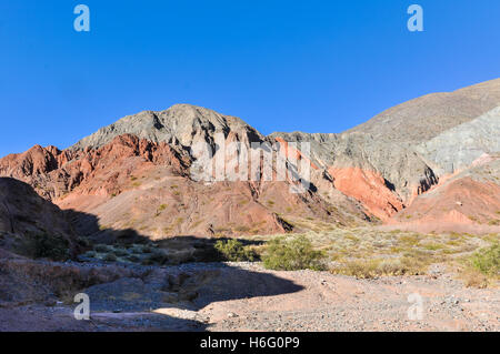 Colorful chains of Cerro de los Siete Colores in the Quebrada de la Humahuaca,  Argentina Stock Photo