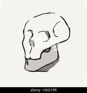 Hand Drawn cartoon Skull. Vector Illustration eps10 Stock Vector