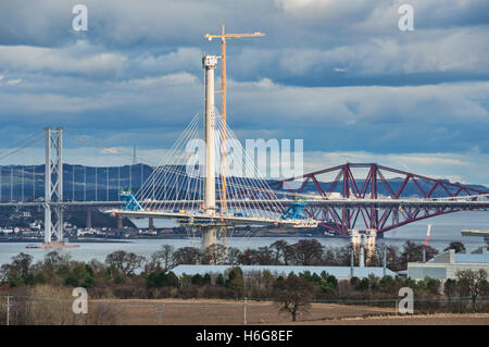 Building New Forth Bridge, bridges, west lothian, Edinburgh, Scotland, UK Stock Photo