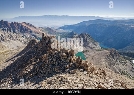 vista from the summit of Lamarck Col Peak in the Eastern Sierra Nevada Mountains Stock Photo