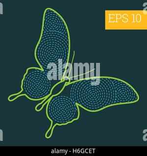 butterfly insect outline vector Stock Vector