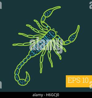 scorpion insect outline vector Stock Vector