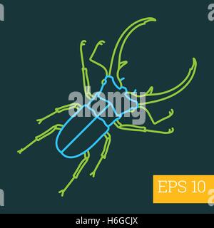 stagbeetle insect outline vector Stock Vector