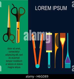 Beauty salon tools Vector illustration Stock Vector