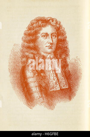 Sir Edmund Andros (1637-1714) was a British colonial governor in America. He was heavily criticized when he was governor of New York because of his high-handed methods. He then became governor  of the Dominion of New England in 1686, but he was deposed by colonials in 1689. He served as governor of Virginia from 1692-1697. This illustration appeared in the novel 'Twice Told Tales' by  the American writer Nathaniel Hawthorne (1804-1864). Stock Photo