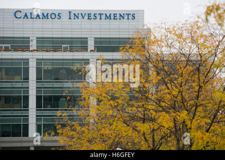 A logo sign outside of the headquarters of Calamos Asset Management in Naperville, Illinois on October 15, 2016. Stock Photo